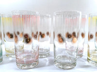 Load image into Gallery viewer, Fred Press Signed Mid-Century Atomic Sunburst Highball Glasses (Set of 8)

