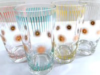 Load image into Gallery viewer, Fred Press Signed Mid-Century Atomic Sunburst Highball Glasses (Set of 8)
