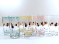 Load image into Gallery viewer, Fred Press Signed Mid-Century Atomic Sunburst Highball Glasses (Set of 8)
