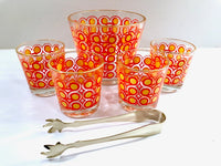 Load image into Gallery viewer, Colony Frolic Groovy Retro Orange &amp; Yellow Circle 6-Piece Bar Set
