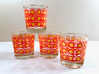 Load image into Gallery viewer, Colony Frolic Groovy Retro Orange &amp; Yellow Circle 6-Piece Bar Set
