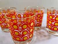 Load image into Gallery viewer, Colony Frolic Groovy Retro Orange &amp; Yellow Circle 6-Piece Bar Set
