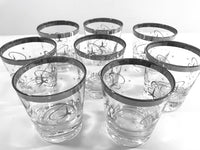 Load image into Gallery viewer, Mid-Century Silver Atomic Star Whiskey/Double Shot Glasses (Set of 8)
