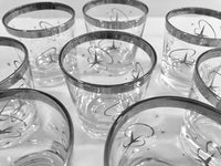 Load image into Gallery viewer, Mid-Century Silver Atomic Star Whiskey/Double Shot Glasses (Set of 8)
