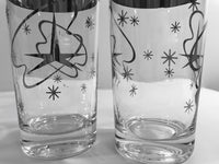 Load image into Gallery viewer, Mid-Century Silver Atomic Star Glasses (Set of 6)
