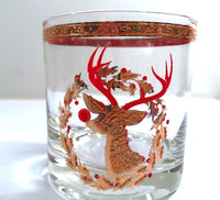 Load image into Gallery viewer, Culver Signed Mid-Century Rudolph The Red Nose Reindeer Old Fashion Glasses - Rare (Set of 5)

