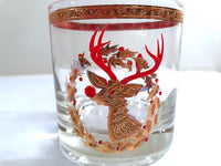 Load image into Gallery viewer, Culver Signed Mid-Century Rudolph The Red Nose Reindeer Old Fashion Glasses - Rare (Set of 5)
