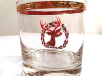Load image into Gallery viewer, Culver Signed Mid-Century Rudolph The Red Nose Reindeer Old Fashion Glasses - Rare (Set of 5)
