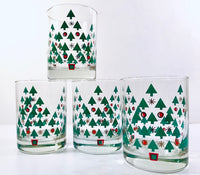 Load image into Gallery viewer, Georges Briard Signed Mid-Century Christmas Tree Double Old Fashion Glasses (Set of 4)
