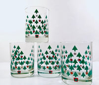 Load image into Gallery viewer, Georges Briard Signed Mid-Century Christmas Tree Double Old Fashion Glasses (Set of 4)

