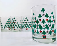 Load image into Gallery viewer, Georges Briard Signed Mid-Century Christmas Tree Double Old Fashion Glasses (Set of 4)
