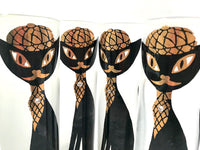 Load image into Gallery viewer, Maida Armour Siamese Hipster Cat Tall Collins Glasses (Set of 4)
