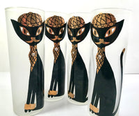 Load image into Gallery viewer, Maida Armour Siamese Hipster Cat Tall Collins Glasses (Set of 4)
