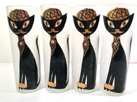 Load image into Gallery viewer, Maida Armour Siamese Hipster Cat Tall Collins Glasses (Set of 4)
