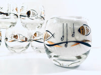 Load image into Gallery viewer, Mid-Century Here Fishy Fishy Roly Poly Glasses (Set of 6)

