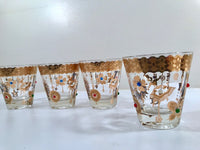 Load image into Gallery viewer, Culver Mid-Century 22-Karat Gold Charm Bracelet Double Old Fashion Glasses (Set of 4)
