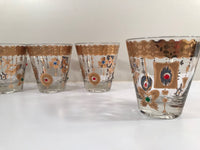 Load image into Gallery viewer, Culver Mid-Century 22-Karat Gold Charm Bracelet Double Old Fashion Glasses (Set of 4)
