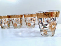 Load image into Gallery viewer, Culver Mid-Century 22-Karat Gold Charm Bracelet Double Old Fashion Glasses (Set of 4)

