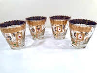 Load image into Gallery viewer, Culver Mid-Century 22-Karat Gold Charm Bracelet Double Old Fashion Glasses (Set of 4)
