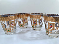 Load image into Gallery viewer, Culver Mid-Century 22-Karat Gold Charm Bracelet Double Old Fashion Glasses (Set of 4)
