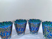 Load image into Gallery viewer, Georges Briard Signed Mid-Century Abstract Mosaic Double Old Fashion Glasses (Set of 4)
