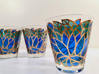 Load image into Gallery viewer, Georges Briard Signed Mid-Century Abstract Mosaic Double Old Fashion Glasses (Set of 4)
