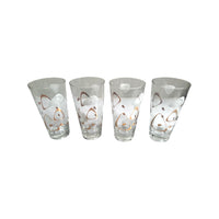 Load image into Gallery viewer, Federal Glass Mid-Century White and 22-Karat Gold Amoeba Boomerang Atomic Highball Glasses (Set of 4)
