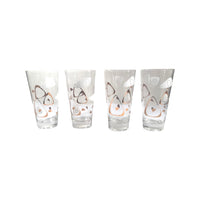 Load image into Gallery viewer, Federal Glass Mid-Century White and 22-Karat Gold Amoeba Boomerang Atomic Highball Glasses (Set of 4)
