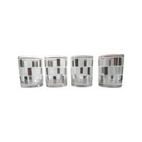 Load image into Gallery viewer, Culver Signed Mid-Century Silver Gold and Frosted Double Old Fashion Glasses (Set of 4)
