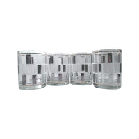 Load image into Gallery viewer, Culver Signed Mid-Century Silver Gold and Frosted Double Old Fashion Glasses (Set of 4)
