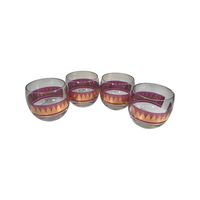 Load image into Gallery viewer, Culver Mid-Century 22-Karat Gold and Amethyst Roly Poly Glasses (Set of 4)
