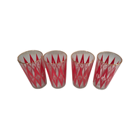 Load image into Gallery viewer, Mid-Century Jeannette Glassware Red Starburst Glasses (Set of 4)
