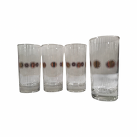 Load image into Gallery viewer, Fred Press Signed Mid-Century Atomic Sunburst Highball Glasses (Set of 4)
