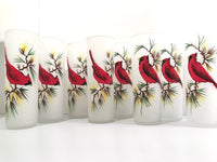 Load image into Gallery viewer, Gay Fad Mid-Century Cardinal and Pine Sprig 10-Piece Cocktail Bar Set
