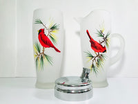 Load image into Gallery viewer, Gay Fad Mid-Century Cardinal and Pine Sprig 10-Piece Cocktail Bar Set
