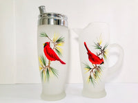 Load image into Gallery viewer, Gay Fad Mid-Century Cardinal and Pine Sprig 10-Piece Cocktail Bar Set
