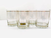 Load image into Gallery viewer, Culver Signed Mid-Century 22-Karat Gold Striped Double Old Fashion Glasses (Set of 4)
