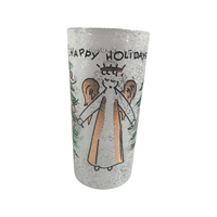 Load image into Gallery viewer, John Sutton Signed Mid-Century Angel and Christmas Tree Flocked Glass (Single)
