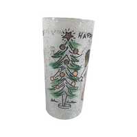Load image into Gallery viewer, John Sutton Signed Mid-Century Angel and Christmas Tree Flocked Glass (Single)
