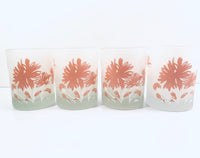 Load image into Gallery viewer, Georges Briard Signed Frosted Summer Flower Double Old Fashion Glasses (Set of 4)
