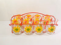 Load image into Gallery viewer, Libbey Mid-Century Retro Flower Power 9 Piece Bar Set
