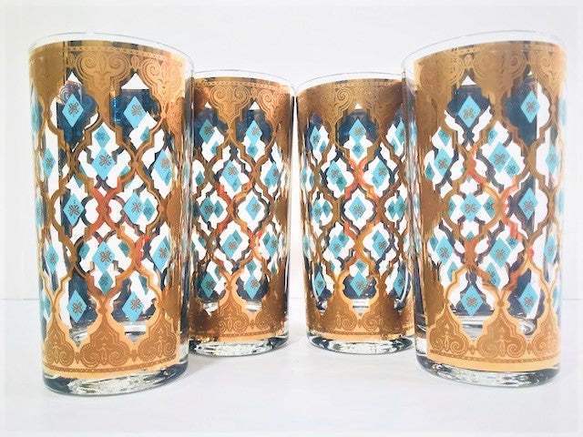 Culver Mid-Century Seville Highball Glasses (Set of 4)