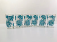 Load image into Gallery viewer, Mid-Century Atomic Turquoise Flower and Frosted White 7-Piece Cocktail Set
