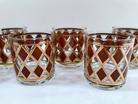 Load image into Gallery viewer, Georges Briard Signed Mid-Century Golden Diamond Glasses (Set of 6)
