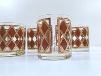 Load image into Gallery viewer, Georges Briard Signed Mid-Century Golden Diamond Glasses (Set of 6)
