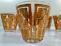 Load image into Gallery viewer, Culver Signed Mid-Century Gold Encrusted Glasses (Set of 6)
