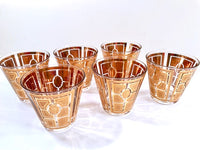 Load image into Gallery viewer, Culver Signed Mid-Century Gold Encrusted Glasses (Set of 6)
