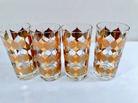 Load image into Gallery viewer, Fred Press Signed Mid-Century Golden Ice Highball Glasses (Set of 4)
