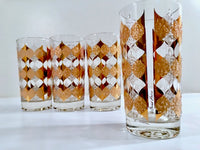 Load image into Gallery viewer, Fred Press Signed Mid-Century Golden Ice Highball Glasses (Set of 4)
