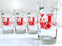 Load image into Gallery viewer, Libbey Mid-Century Santa &amp; Reindeer At The North Pole Glasses (Set of 4)
